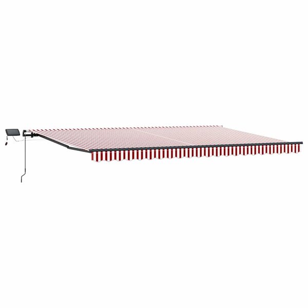 vidaXL Auvent Rétractable Rouge et blanc 500 ×350 cm tissu