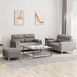 vidaXL Ensemble de canapés 3 Pièces avec coussins taupe tissu