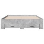 vidaXL Cadre de lit avec tiroirs sans matelas gris béton 120x200 cm