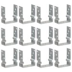 vidaXL Piquets de clôture 12 pcs Argenté 12x6x15 cm Acier galvanisé