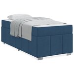 vidaXL Cadre de lit avec matelas Bleu 90 x 190 cm tissu