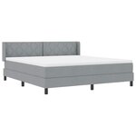 vidaXL Lit avec sommier à ressort et matelas gris clair  180 x 200 cm  en tissu.