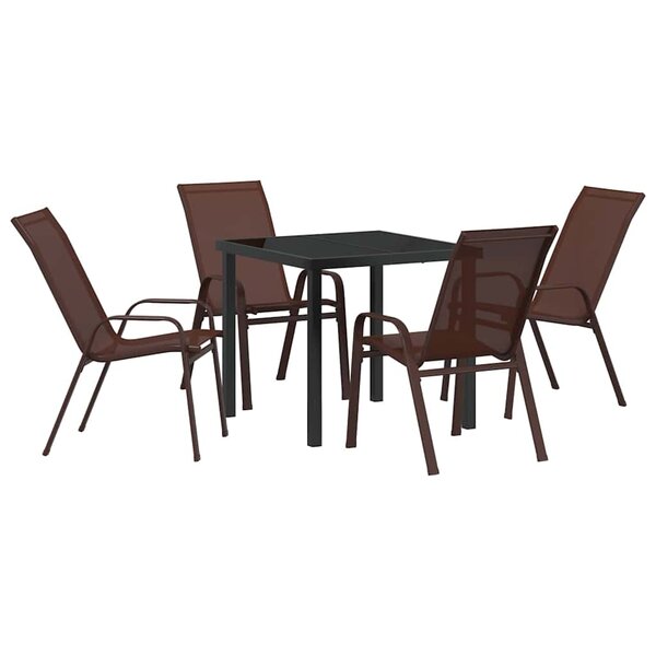 vidaXL Ensemble de salle à manger pour jardin 5 Pièces Marron