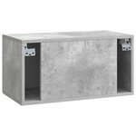 vidaXL Meuble TV mural Gris béton 59 5 x 31 x 30 cm Bois d'ingénierie