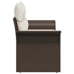 vidaXL Canapé de jardin 2 places avec rangement et coussins en Rattan Marron