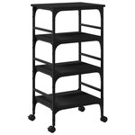 vidaXL Chariot de cuisine noir 45x35x89 5 cm bois d'ingénierie