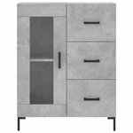 vidaXL Buffet haut Gris béton 69 5x34x180 cm Bois d'ingénierie