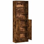 vidaXL Buffet haut avec LED chêne fumé 69x32 5x200cm bois d’ingénierie