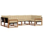 vidaXL Ensemble de canapés d'extérieur 6 pc Naturel et Beige