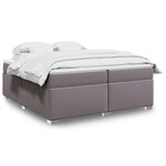 vidaXL Sommier à lattes de lit avec matelas Gris 200x200 cm Similicuir