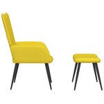 vidaXL Chaise de relaxation avec tabouret Jaune moutarde Velours