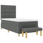 vidaXL Lit à ressorts avec matelas et banc gris foncé 80x200 cm en tissu