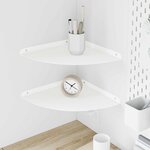 vidaXL Étagère Flottante d'Angle 2 pc Blanc 30 x 30 x 2 cm