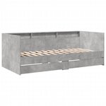 vidaXL Lit de jour avec tiroirs sans matelas gris béton 100x200 cm