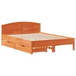vidaXL Cadre de lit sans matelas cire marron 120x190cm bois pin massif