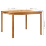 vidaXL Table à dîner de jardin 110x110x77 cm Bois de teck solide