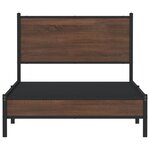 vidaXL Cadre de lit en métal sans matelas chêne marron 100x190 cm
