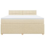 vidaXL Sommier à lattes de lit avec matelas Crème 180x200 cm Tissu