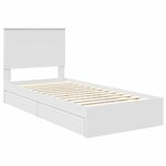 vidaXL Lit de Rangement Blanc 90 x 200 cm Bois d'ingénierie