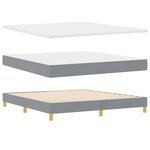 vidaXL Lit à ressort LED avec matelas Gris clair 180 x 200 cm tissu