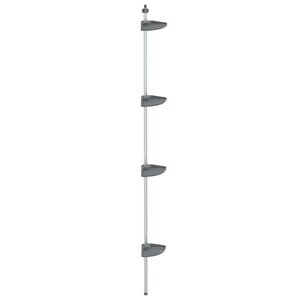 vidaXL Étagère d’angle de douche télescopique à 4 niveaux Argenté
