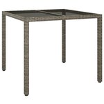 vidaXL Table de Jardin Grise 90x90x75 cm Poly Rattan