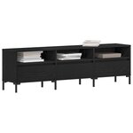 vidaXL Meuble TV Chêne noir 150 x 30 x 44 5 cm Bois d'ingénierie