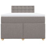 vidaXL Sommier à lattes de lit avec matelas taupe 120x190 cm tissu