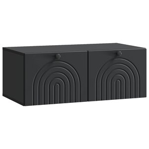 vidaXL Meuble TV mural Noir 78 5 x 41 x 30 cm Bois d'ingénierie