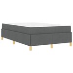 vidaXL Lit à ressorts avec matelas Gris foncé 120 x 190 cm tissu