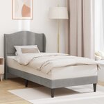 vidaXL Cadre de lit avec tête de lit Gris clair 80 x 200 cm Velours