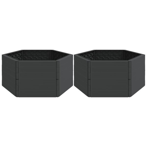 vidaXL Jardinières de jardin 2 Pièces anthracite PP