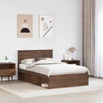 vidaXL Cadre de lit Chêne brun 120 x 200 cm Bois d'ingénierie
