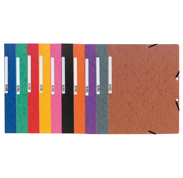 Chemise à élastique sans rabat carte lustrée 400gm2 - A4 - Couleurs aléatoires EXACOMPTA