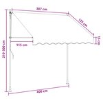 vidaXL Auvent rétractable manuel Marron 400 cm