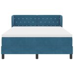 vidaXL Lit à ressorts ensachés avec matelas bleu foncé  140x190 cm  Velours