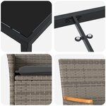 Ensemble de salle à manger de jardin 5 pièces avec coussins en rattan poly gris