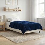 vidaXL Duvet complet toute l'année Bleu foncé 155 x 220 cm Microfibre