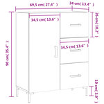 vidaXL Buffet blanc 69 5x34x90 cm bois d'ingénierie