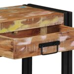 Table Console Multicolore en Bois Recyclé et Métal