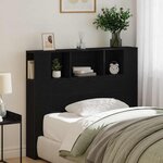 vidaXL Cabinet de Tête de Lit Chêne noir 120 x 18.5 x 102.5 cm