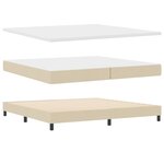 vidaXL Lit à ressorts avec matelas et LED crème 200x200 cm en tissu
