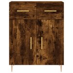 vidaXL Buffet haut Chêne fumé 69 5x34x180 cm Bois d'ingénierie