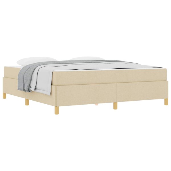 vidaXL Cadre de lit avec matelas Crème 180 x 200 cm tissu