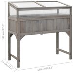 vidaXL Lit surélevé avec serre 110x54x120 cm Bois de sapin massif