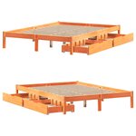 vidaXL Cadre de lit sans matelas cire marron 160x200cm bois pin massif