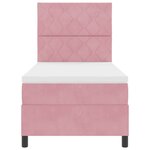 vidaXL Lit à ressorts avec matelas Rose 90 x 190 cm tissu