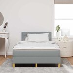 vidaXL Lit à ressorts avec matelas Gris clair 120 x 190 cm tissu