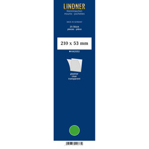 Bandes simple soudure 210 x 53 mm pour timbres-poste. Fond - Transparent