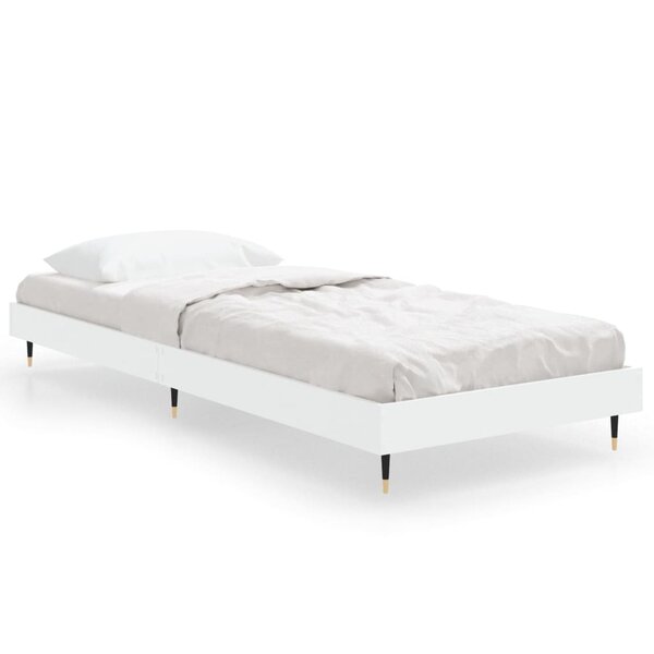 vidaXL Cadre de lit sans matelas blanc 75x190 cm bois d'ingénierie